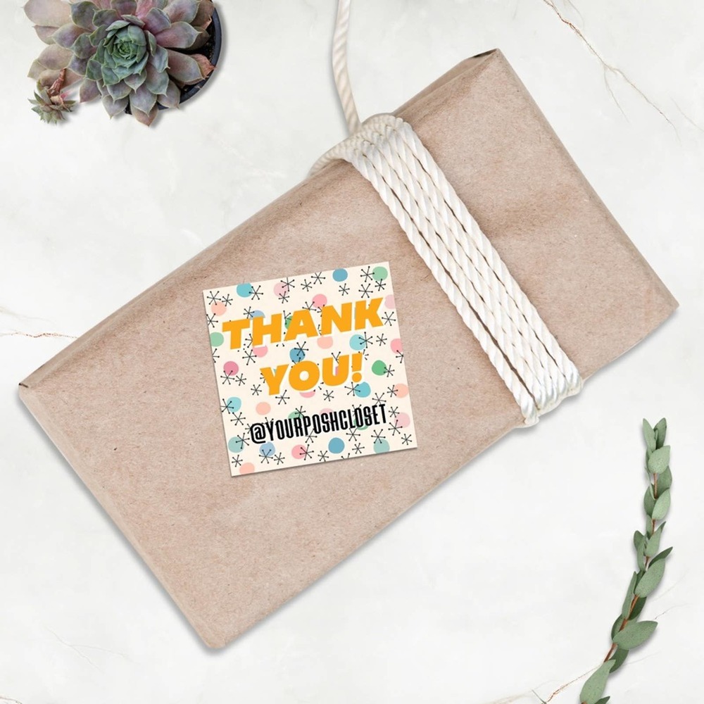 1.75” Personalized Retro Thank You Stickers 120 Ct - Picture 4 of 7